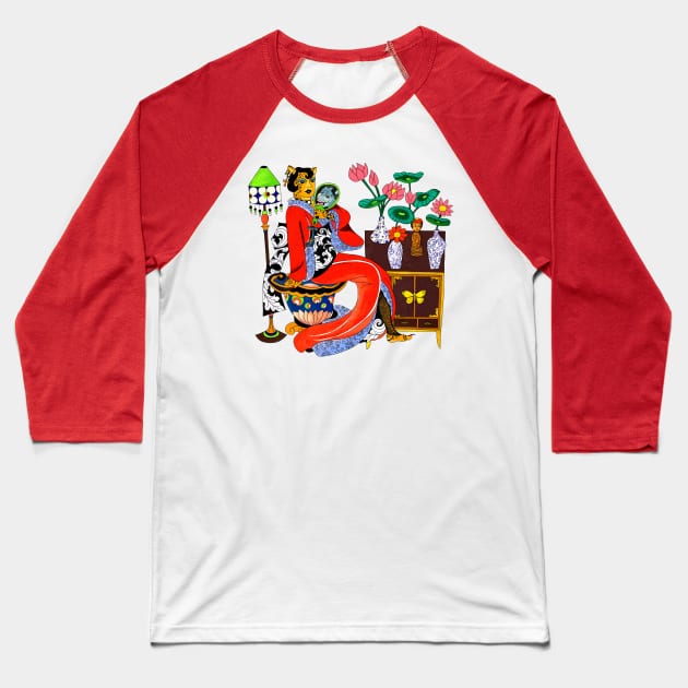 Hannya Baseball T-Shirt by charlotteverduci